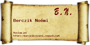 Berczik Noémi névjegykártya